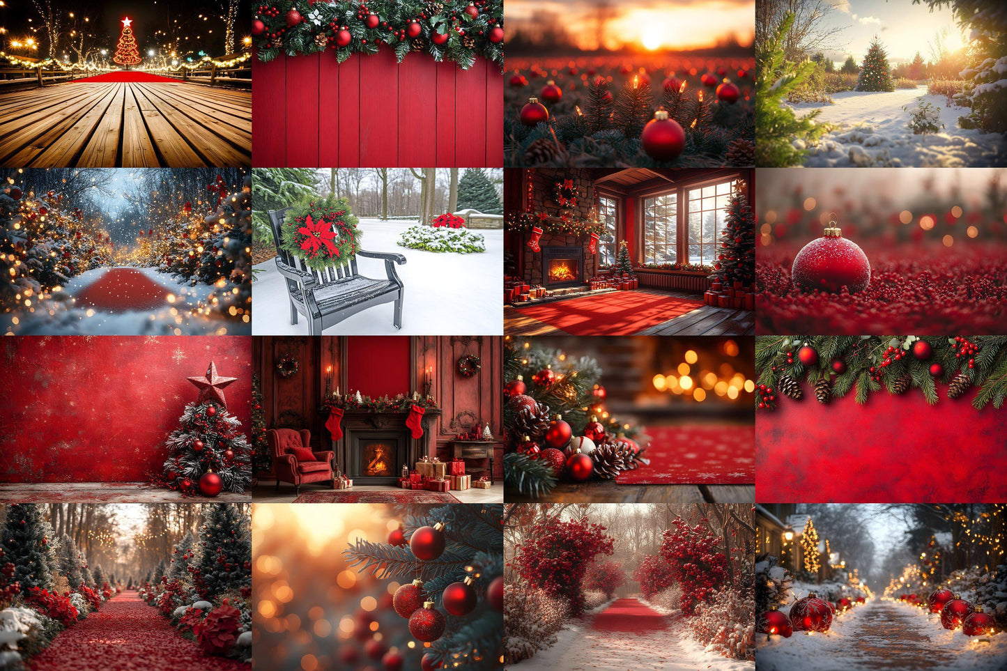 Christmas Backdrop, Digital Backdrop, Santa Christmas Backdrop For Kids Family, Festive Digital Download Christmas Background