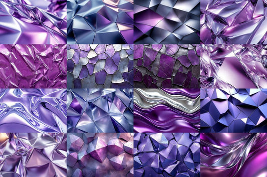 High-Resolution Purple Silver Metallic Photo Backdrops PNG Overlays for Digital Artists Photographers  Designers - Commercial Use Allowed