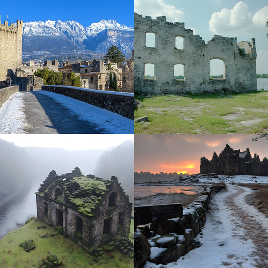 Abandoned Castle Backdrop, European Ruins Digital Backgrounds, Fantasy Photography, Printable Photo Booth
