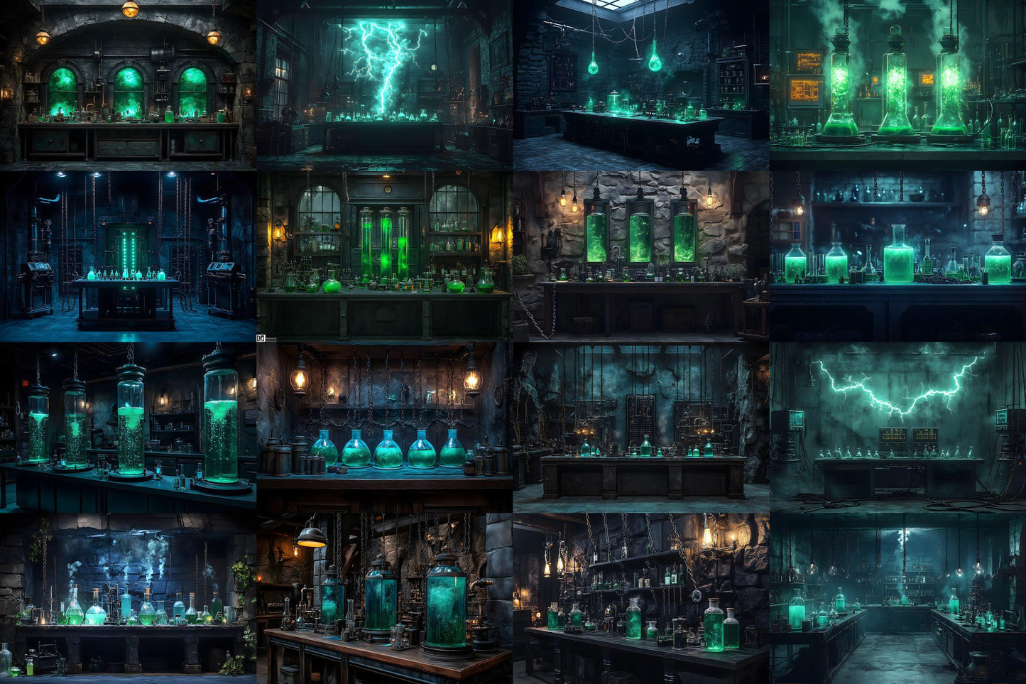 Mad Scientist Lab Backdrop, Dark Science Laboratory, Gothic Alchemy Room, Spooky Halloween Decor, Sci-Fi, Steampunk, Haunted Lab Backdrop