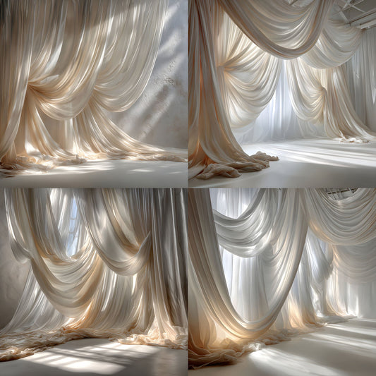 Sheer Satin Fabric Photography Backdrop, Elegant Wedding Background, Square Format Digital Download, Bridal Portrait Photo Booth Prop, SQBD