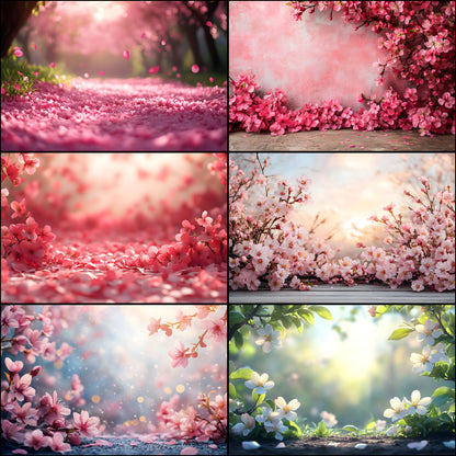 Spring Flower Photography Backdrop, Floral Garden Digital Background, Springtime Scene for Portrait Photoshoot, Outdoor Nature Photo Prop, Ratio