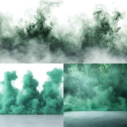 Green Smoke Sports Photography Backdrop Set, Action Photo Backgrounds for Athlete Portraits, Digital Download, Sports Team Pictures