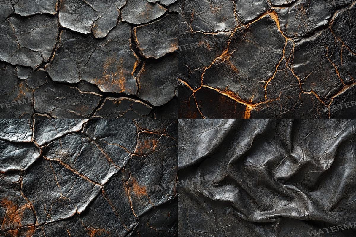 BLACK WEATHERED LEATHER - Textures Photography Backdrop