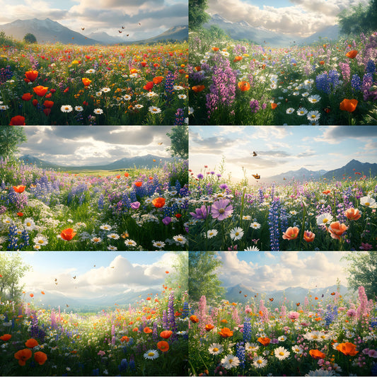 Wildflower Photography Backdrop, Botanical Digital Background, Floral Photo Prop, Spring , Portrait Photography, Nature Lover