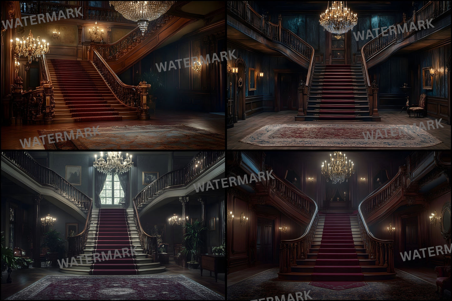 Elegant Staircase Digital Backdrop, Grand Stairway Photography Background, Luxury Interior Photo Prop, High-Resolution Image