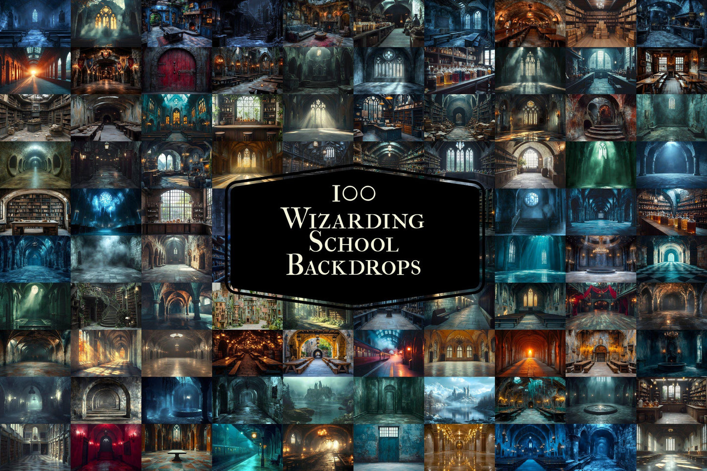 Wizarding School Backdrops - High-Resolution PNGs 00x00px for Magical Commercial Use - Enchanting Fantasy Designs