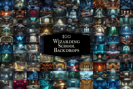 Wizarding School Backdrops - High-Resolution PNGs 00x00px for Magical Commercial Use - Enchanting Fantasy Designs