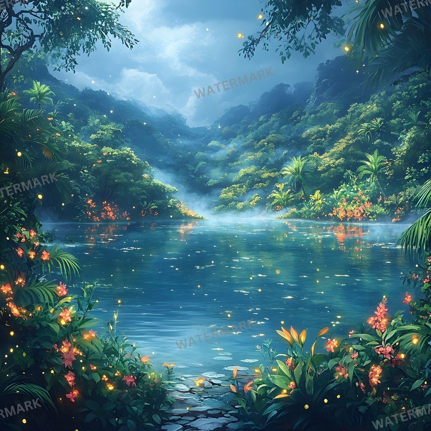 Fairy Lagoon Digital Photography Backdrops - 12 High-Resolution 96x96px Composites for Portraits Studio Use  Photoshop Overlays