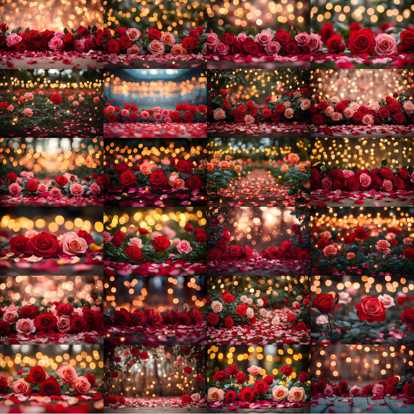 Valentine's Day Backdrop, Rose Garden Background, Digital Photography Prop, Romantic Photo Booth, Floral Portrait, Wedding Scene, Valentine