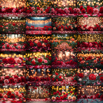 Valentine's Day Backdrop, Rose Garden Background, Digital Photography Prop, Romantic Photo Booth, Floral Portrait, Wedding Scene, Valentine
