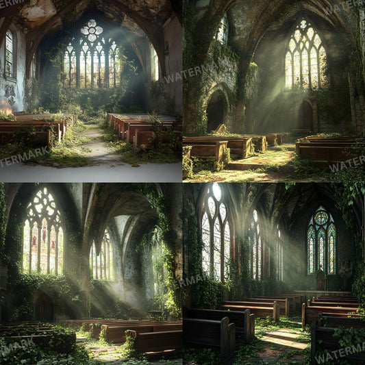 Gothic Chapel Digital Backdrop - Stunning 96x96px Master Overlay for Elegant Portrait Photography  Studio Use