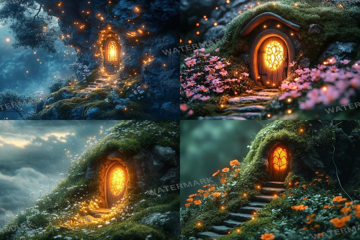 Celestial Fairy Door Backdrop - Fairy Photography Backdrops - Photoshop - Backgrounds - Master Overlay - Photography