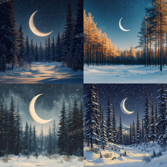 Crescent Moon Photography Backdrop Set - 12 Unique Digital Designs for Studio  Portrait Use - 11 Ratio 96x96px Commercial Use Allowed
