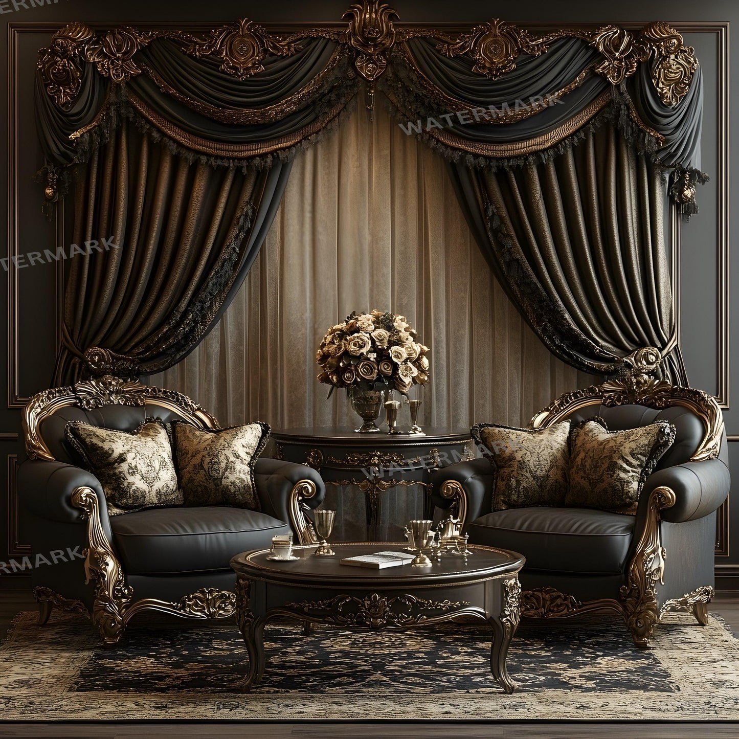 Regal Room Digital Photography Backdrop - Elegant Studio Backdrops For Photographers, Wedding & Senior Backdrops - Digital Background