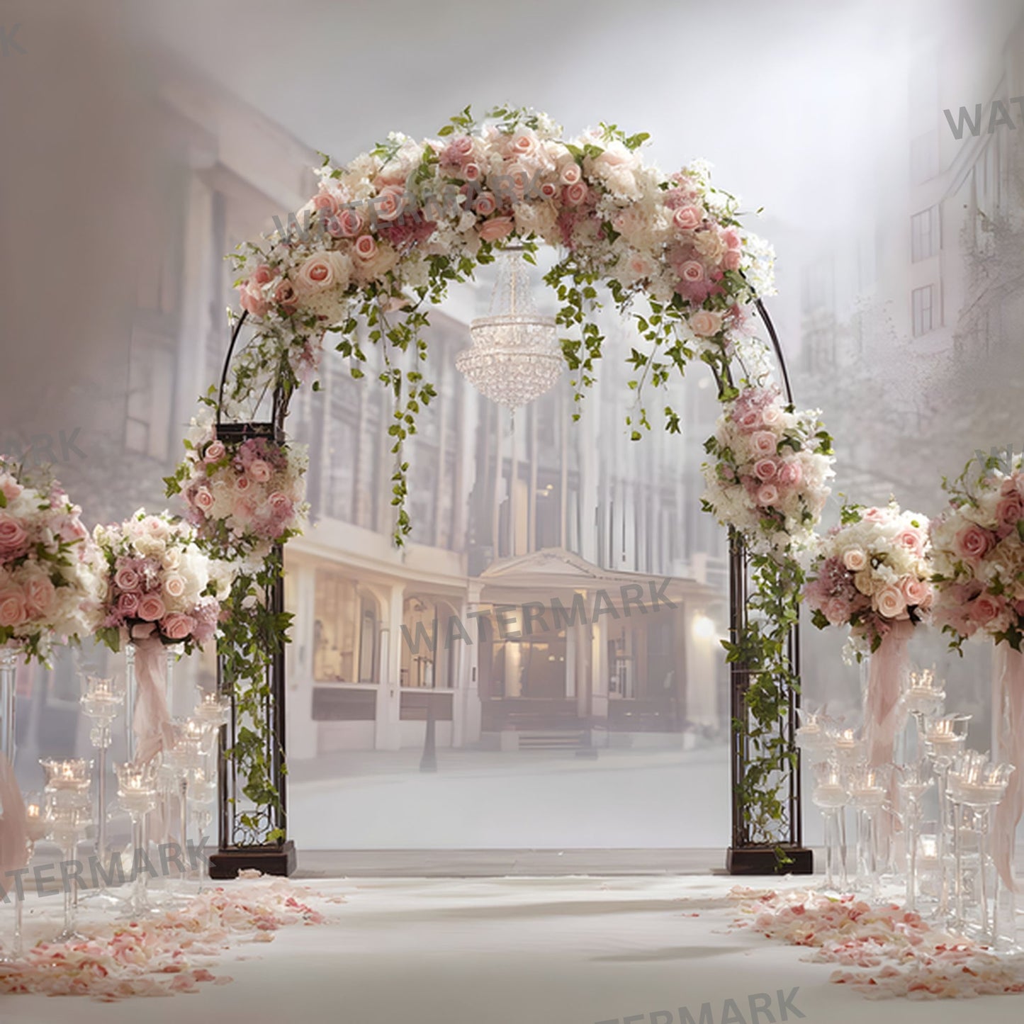 Wrought Iron Arch Digital Backdrop, Wedding Photography Background, Photo Booth Prop, Floral Archway, Garden Scene, Fairytale Portrait