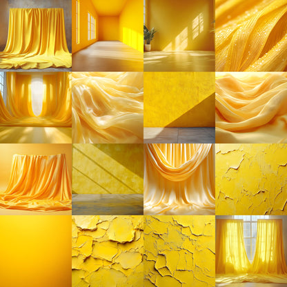 Yellow Photography Backdrop, Studio Background, Energy Burst Digital Download for Portrait Photoshoots, Vibrant Scene