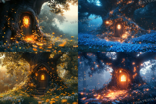 Enchanted Fairytale Backdrops | Magical Fantasy Scenes | Whimsical Storybook | Sparkling Twilight Forest | Digital Backgrounds