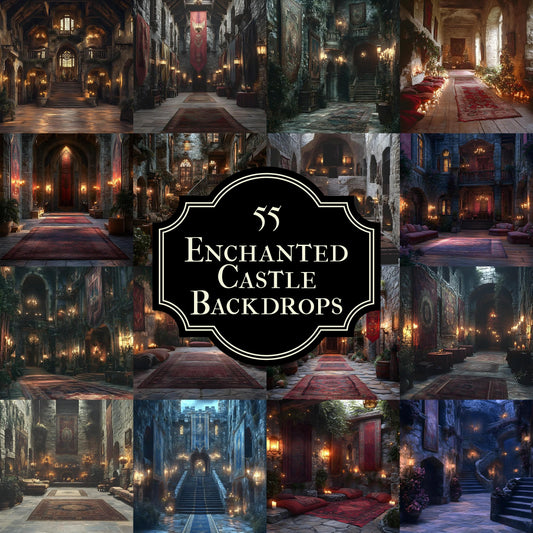 Enchanted Castle Digital Photography Backdrop - Elegant Studio Backdrops For Photographers, Wedding & Senior Backdrops - Digital Background