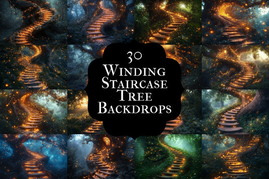 Winding Staircase Backdrop: 3PNGs for Elegant Mansion Interiors, Grand Castle Photos,  Fairy Tale, Magical Woodland, Fairy Magical Forest