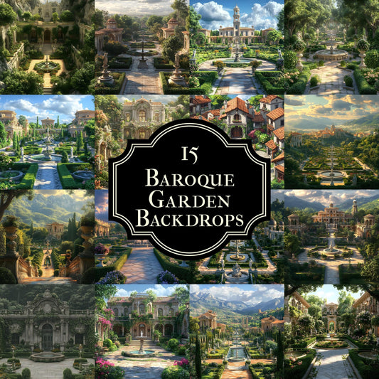 Baroque Garden Digital Backdrops - Set of 1Fine Art Textures and Photoshop Overlays for Maternity, Portraits, Photography Background