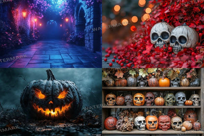 High-Resolution Halloween Ghost Photography Backdrops PNG Digital Backgrounds for Unique Scenes Photoshop Overlay Masterpiece