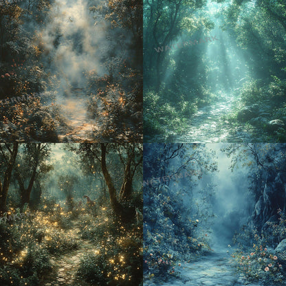 Forbidden Forest Backdrop: 1PNGs for Dark Enchanted Woods Photography, Spooky Mystery Tree Scenes, Haunted Fantasy Digital Backdrops