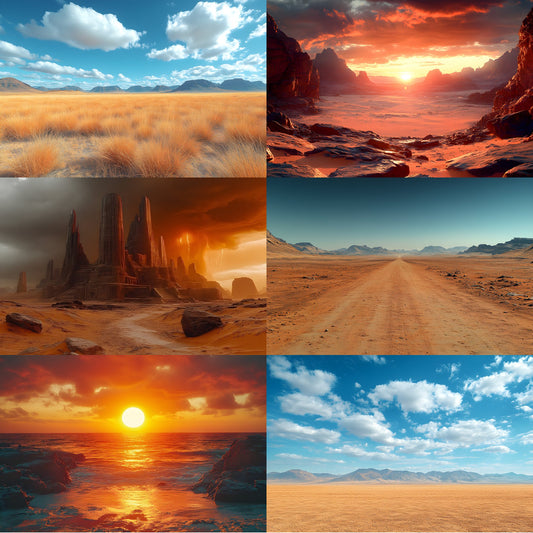Cyberpunk Desert Digital Backdrop Set, Sci-Fi Backgrounds for Photography, Futuristic Photo Overlays, Blade Runner Inspired, High-Res Images