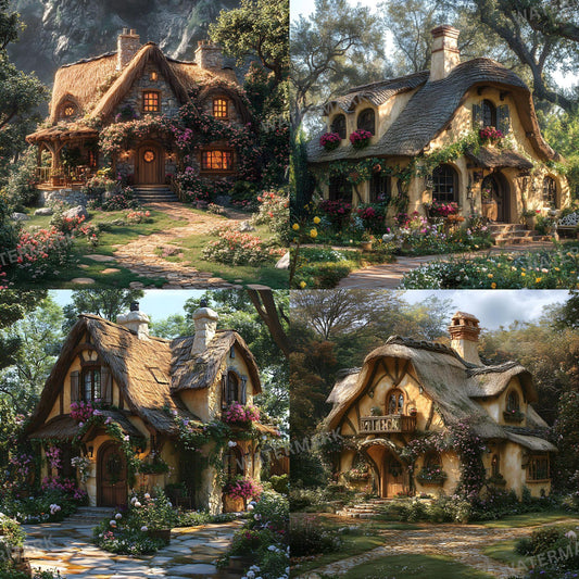 Fairy Tale Backdrops - Digital Cottage Backgrounds, Whimsical Photography & Enchanted Photo Shoots - Magical Cottage Backdrops