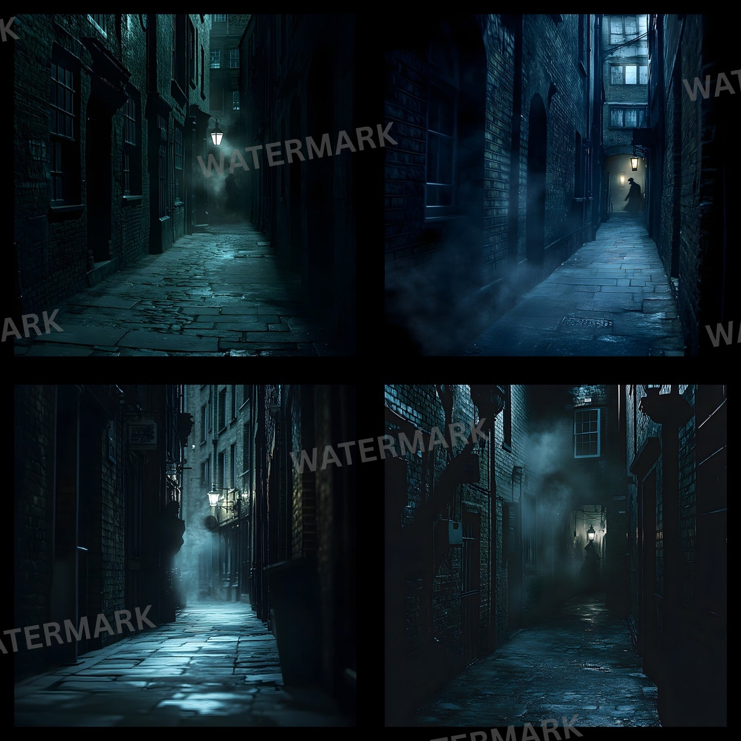Sherlock Holmes Alley Digital Backdrop, Detective Scene Background, Moody Alleyway Photography Prop, Instant Download for Composites, Square Ratio