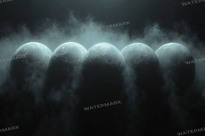 Celestial Moons streaming background, 16:9 ratio. Dreamy moons, starry sky, glowing landscape, digital backdrop. Photography Background