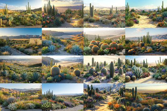 Desert Oasis Botanical Digital Backdrops Props: Lush Flatlay Backdrops, Large Photograph Backdrops, Backdrops - Photography Backgrounds
