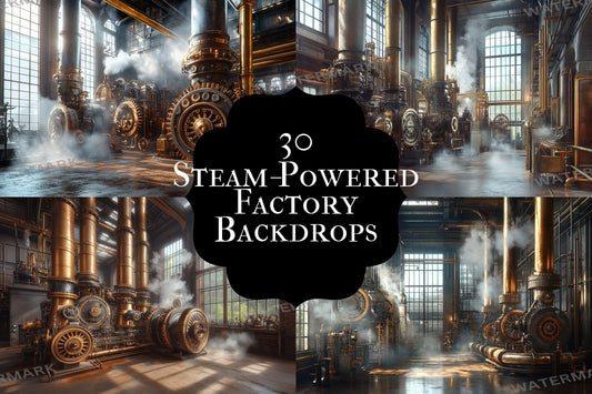 Steam-Powered Factory Digital Backdrops Props: Grunge Backdrops, Creative Photograph Backdrops, Picture Backdrops, Photography Backgrounds