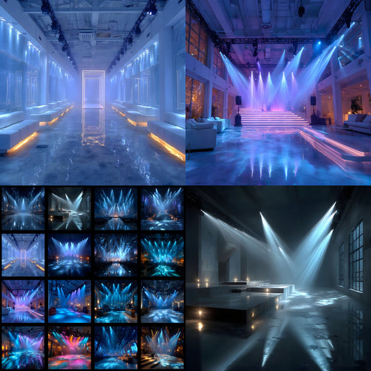 Blue Kpop Stage Digital Backdrop, Concert Background for Photography, Music Video Virtual Set, Square Photo Booth Prop, Idol Dance Performance