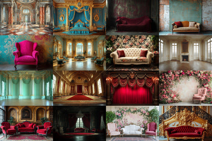 Baroque Digital Backdrops Props: Artful & Premium Backdrops, Large Photography Backdrops, Backdrops Overlays. Photography Backgrounds