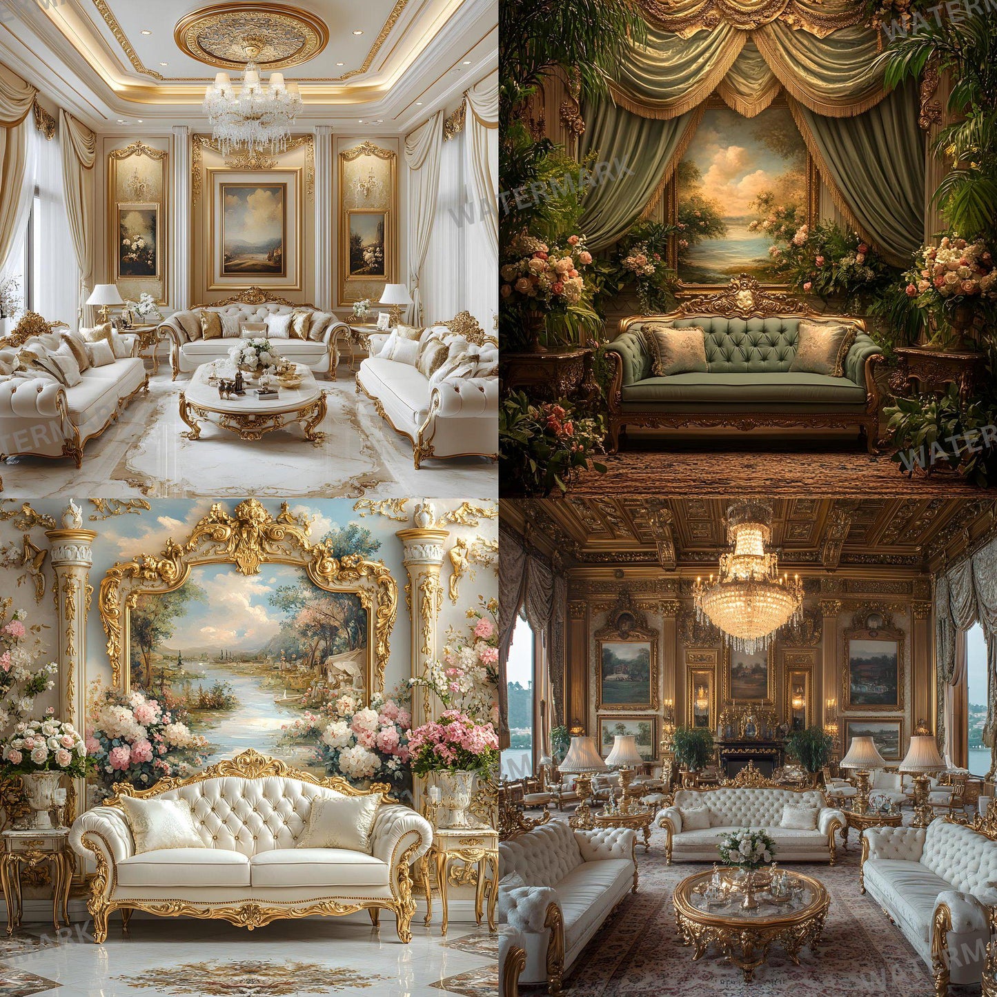 Royal Sitting Backdrops - Regal Digital Backgrounds for Portraits, Branding & Photography - Regal Room Backgrounds - Luxury Backdrops
