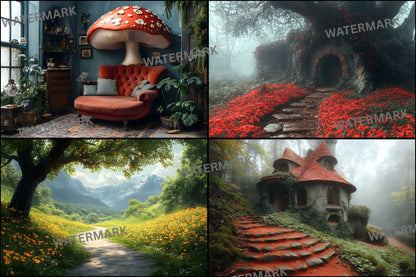 Alice in Wonderland Backdrop, Whimsical Background, Digital Download, Fantasy Photography, Storybook Scene, Portrait Prop, Ratio