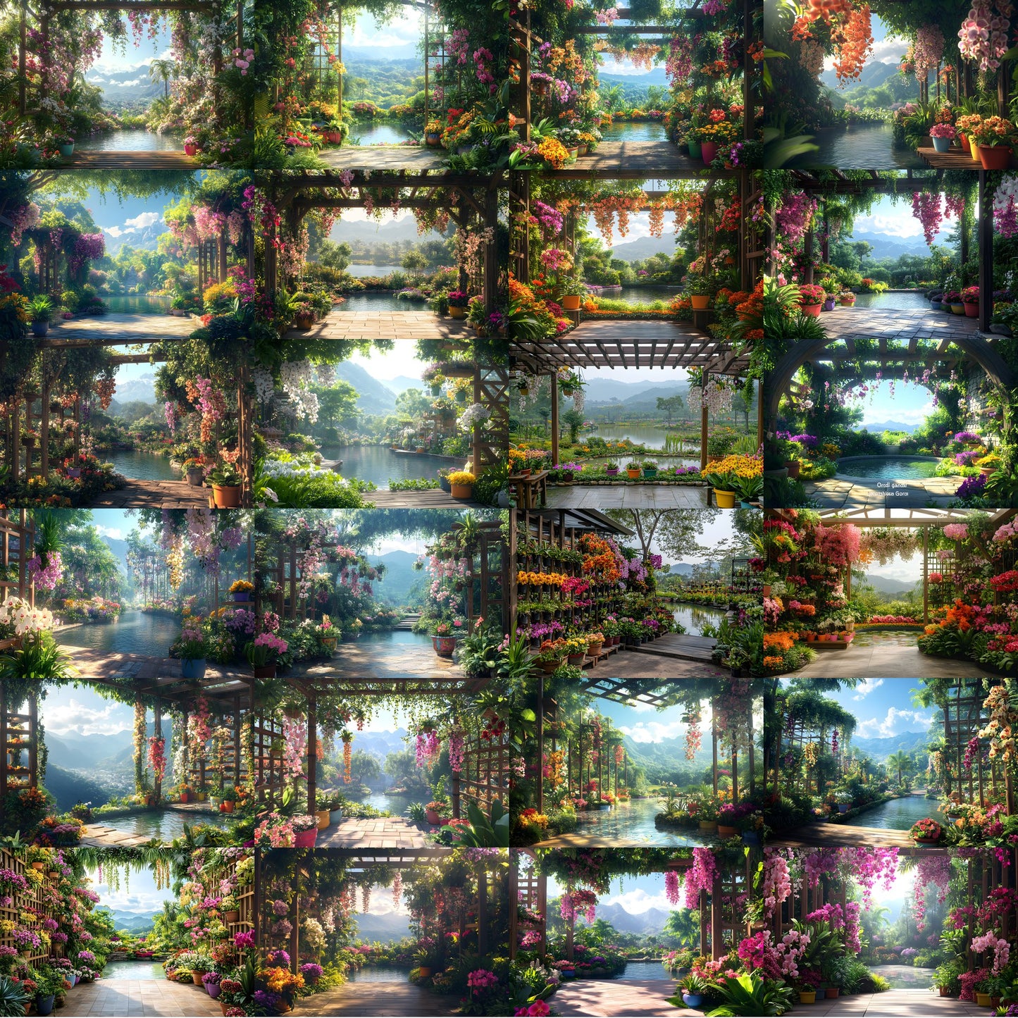Orchid Garden Digital Backdrop, Botanical Photography Background, Floral Photo Prop High-Res Image, Wedding, Portrait