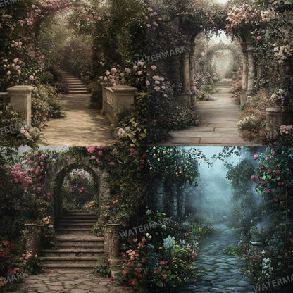 Secret Garden Digital Background, Forest Tree, Digital Backdrop, Nature, Photoshop Composite, Floral Background, Flower Garden backdrops