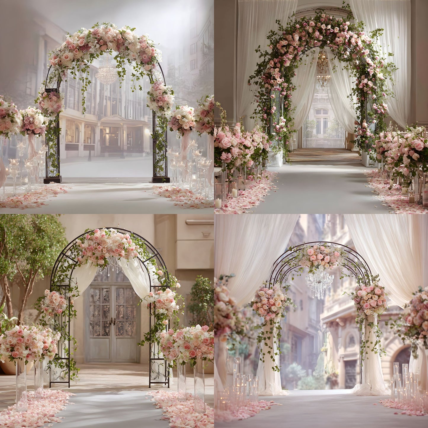 Wrought Iron Arch Digital Backdrop, Wedding Photography Background, Photo Booth Prop, Floral Archway, Garden Scene, Fairytale Portrait