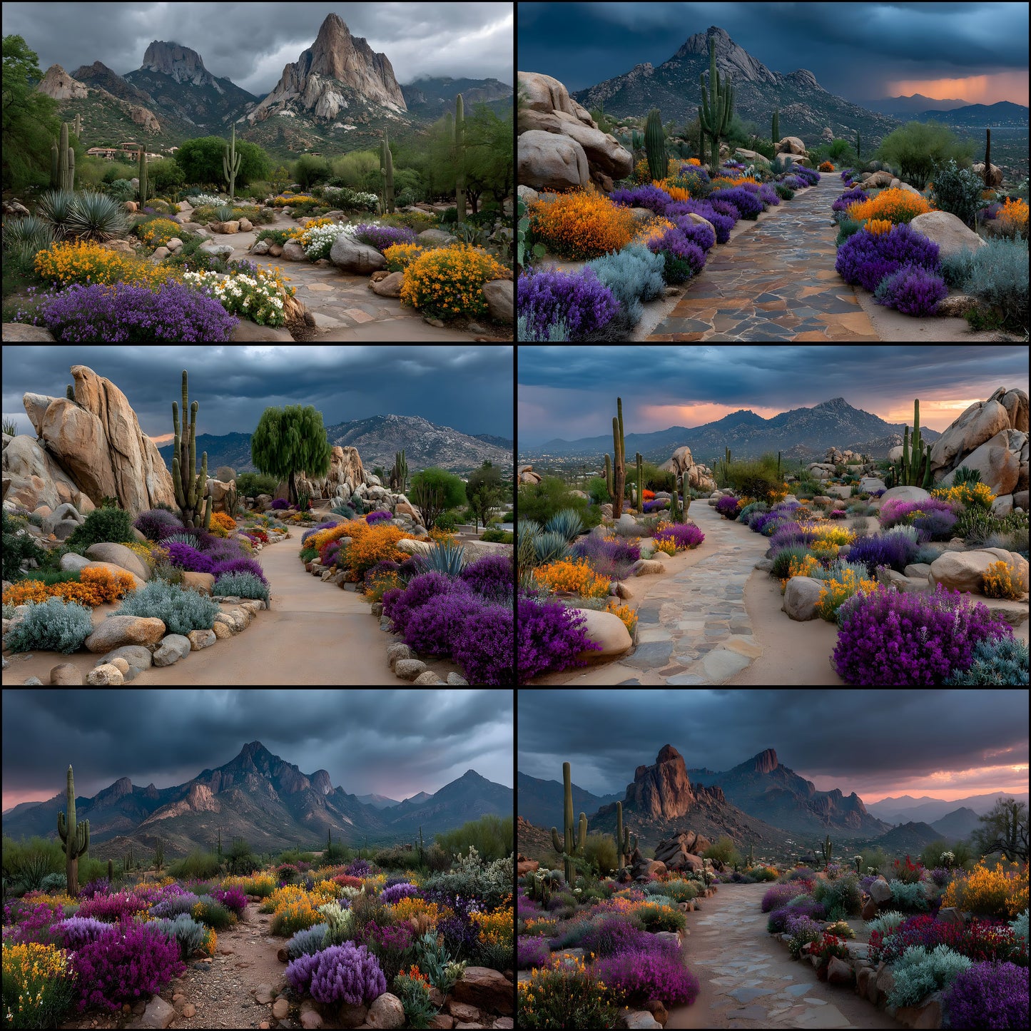 Magical Desert Botanical Garden Digital Backdrop, Enchanted Photography Background, Scenic Photo Booth Prop, Whimsical Fairytale Portrait Art