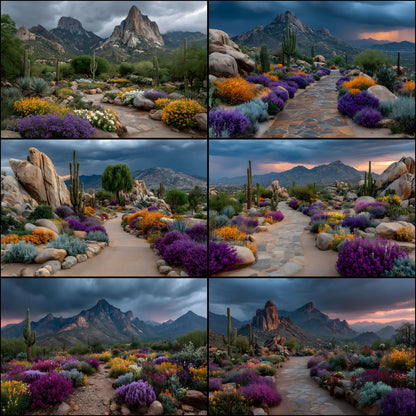 Magical Desert Botanical Garden Digital Backdrop, Enchanted Photography Background, Scenic Photo Booth Prop, Whimsical Fairytale Portrait Art