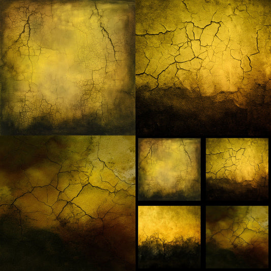 Yellow Abstract Photography Backdrop, Dark Grid Texture Digital Background for Product Photography, Square Image, Modern Commercial Use