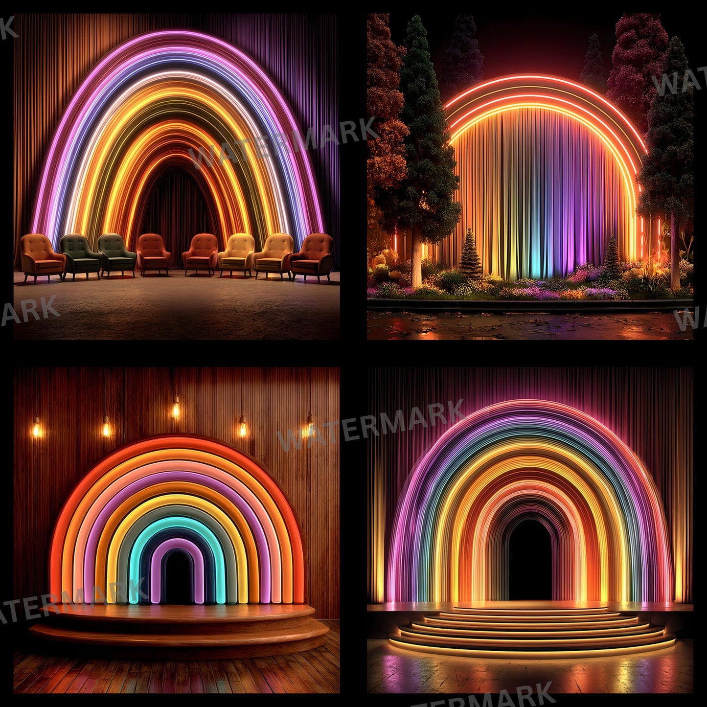 Neon Party Backdrop, Vibrant Stage Background, Digital Download for Events, Photography, and Eye-Catching Designs, Images