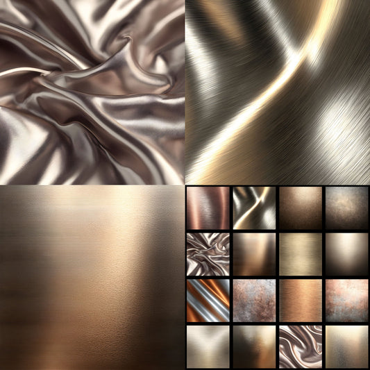 Bronze Silver Shimmer Backdrop, Metallic Texture Background, Digital Photography Prop, Abstract Sparkle Overlay, Square Format Image, Shimmering Design