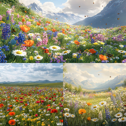Wildflower Digital Backdrop Set, Botanical Photography Backgrounds, Ratios, Floral Photo Overlays, Spring Scene, Nature Inspired
