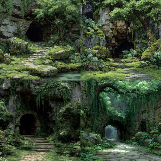 Thorny Scrub Digital Backdrop, Fantasy Background, Square Photography Prop, Enchanted Forest Scene, Mystical Photo Overlay, Nature Inspired Art