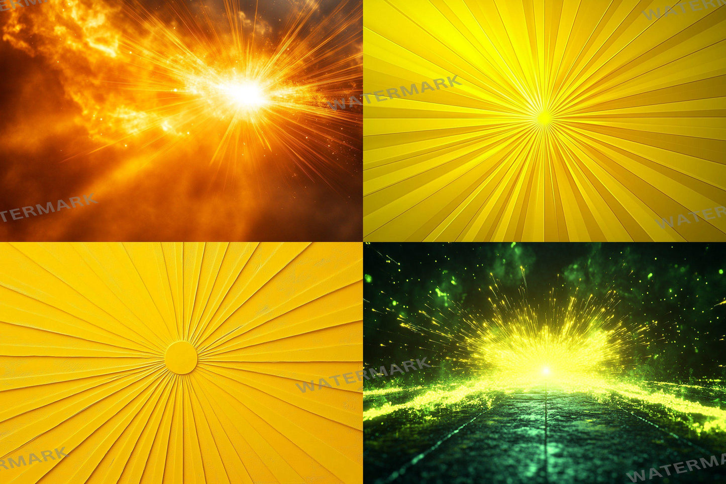 Yellow Sunburst Backdrop: 2PNGs for Retro Photo Backgrounds, Pop Art Photography Props, Groovy Sunshine Digital Backdrops