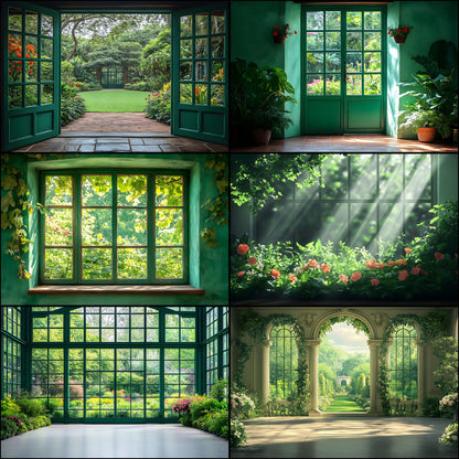 Royal Green Garden Digital Backdrop, Photography Background, Studio Portrait Fairytale Photo, Wedding Photo Booth, Fantasy Images