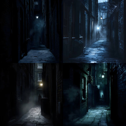 Sherlock Holmes Alley Digital Backdrop, Detective Scene Background, Moody Alleyway Photography Prop, Instant Download for Composites, Square Ratio